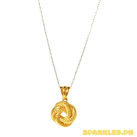 18k Saudi Gold Karkar Chain 18" + 18k Saudi Gold EF Ensaimada Pendant