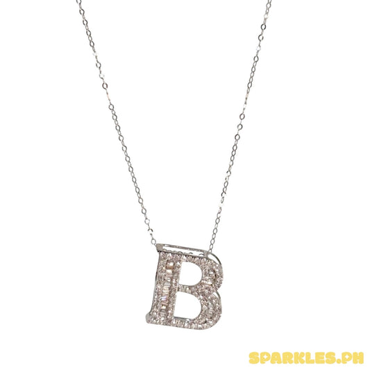 18k Natural Diamond - 0.35CT Big Letter B Necklace