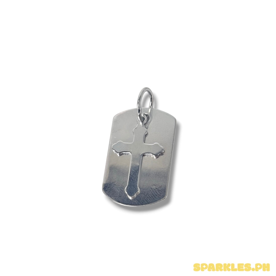 92.5 Sterling Silver - Cross Tag Pendant