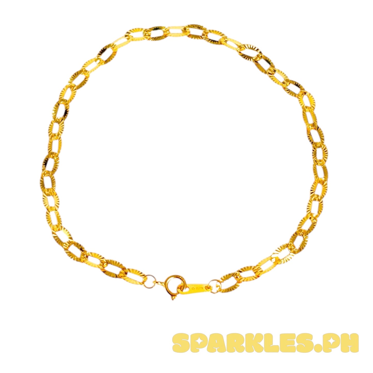 18k Saudi Gold Crinkle Bracelet 7.5” - SKUAP1526BRA2