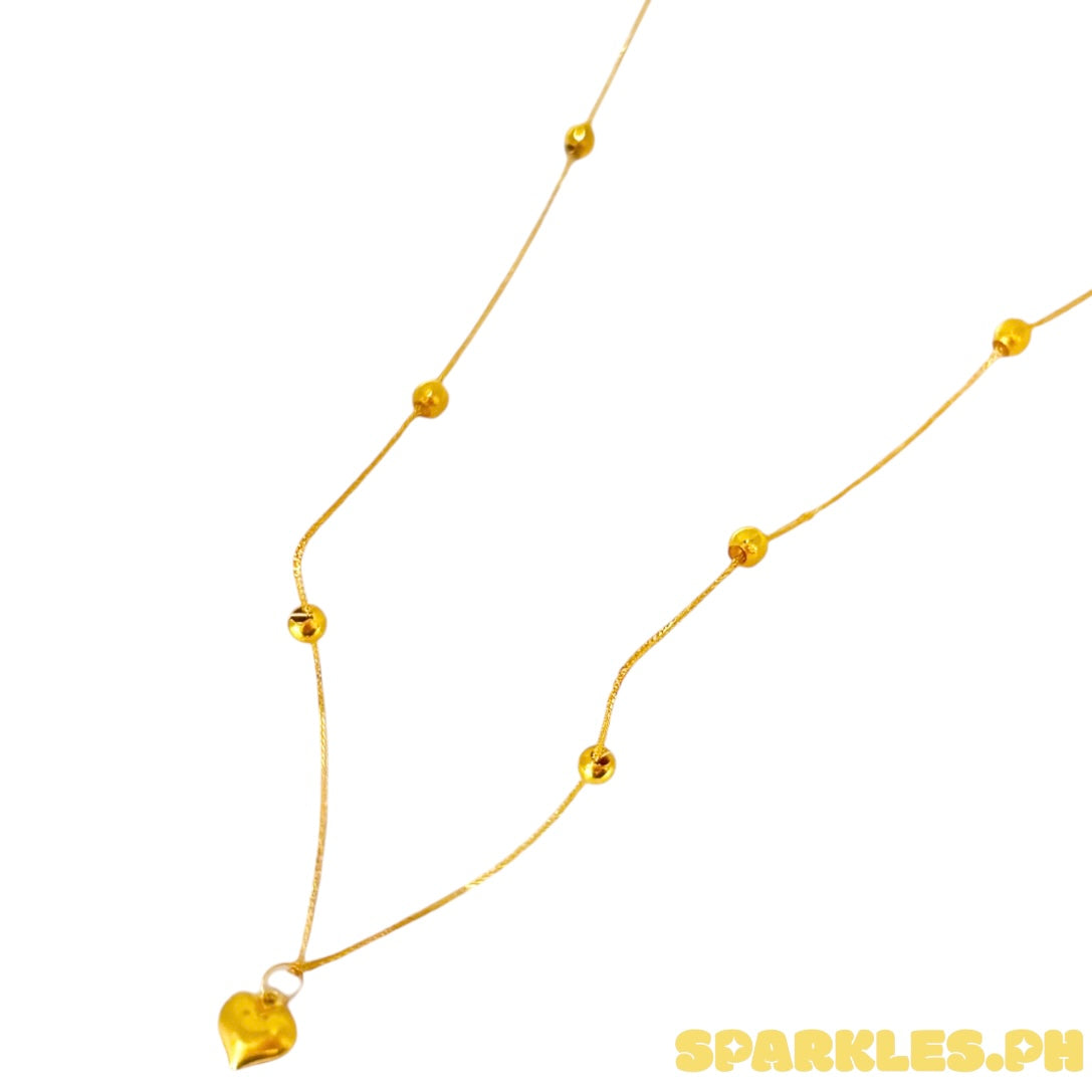 MT - 18k Saudi Gold Station Heart Necklace