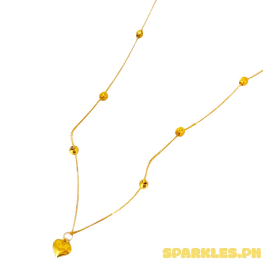 MT - 18k Saudi Gold Station Heart Necklace