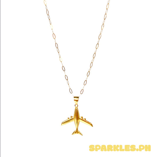 18k saudi gold micro paperclip chain solid pawnable-18+18k Saudi Gold Air Jet Pendant Solid Pawnable