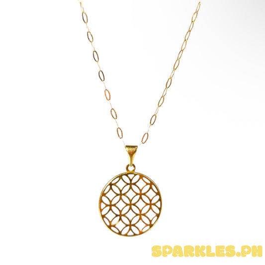 18k saudi gold micro paperclip chain solid pawnable-20'+18k Saudi Gold Money Catcher Pendant Pawnable