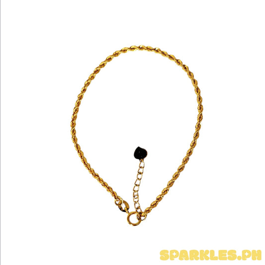 SK - 18k Saudi Gold Rope Makapal Bracelet 7.5" V3