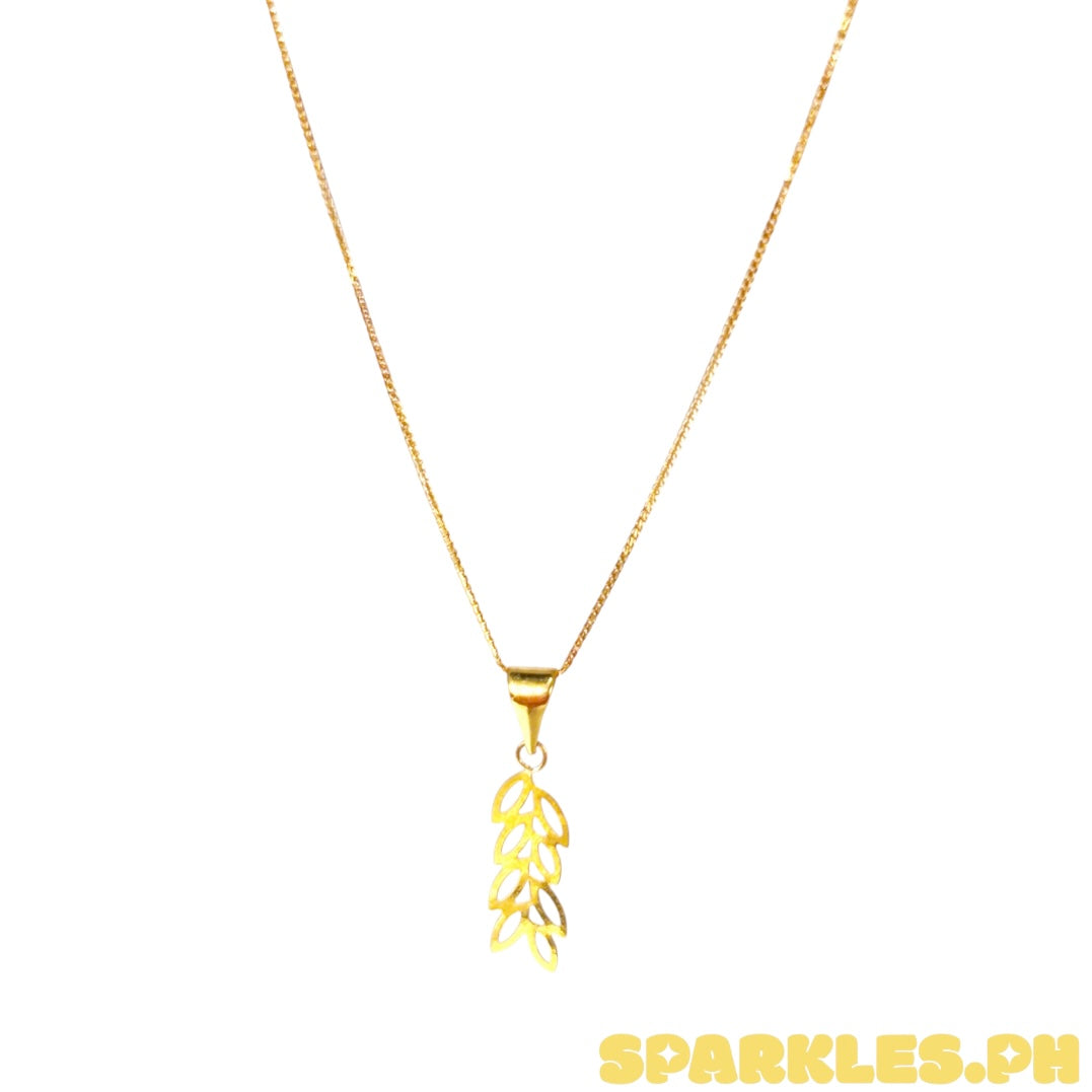 18k Saudi Gold Foxtail Chain 18" + 18K Saudi Gold Palay Pendant