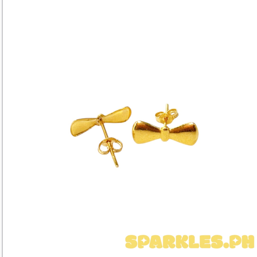 18k Saudi Gold Ribbon Knot EARRING