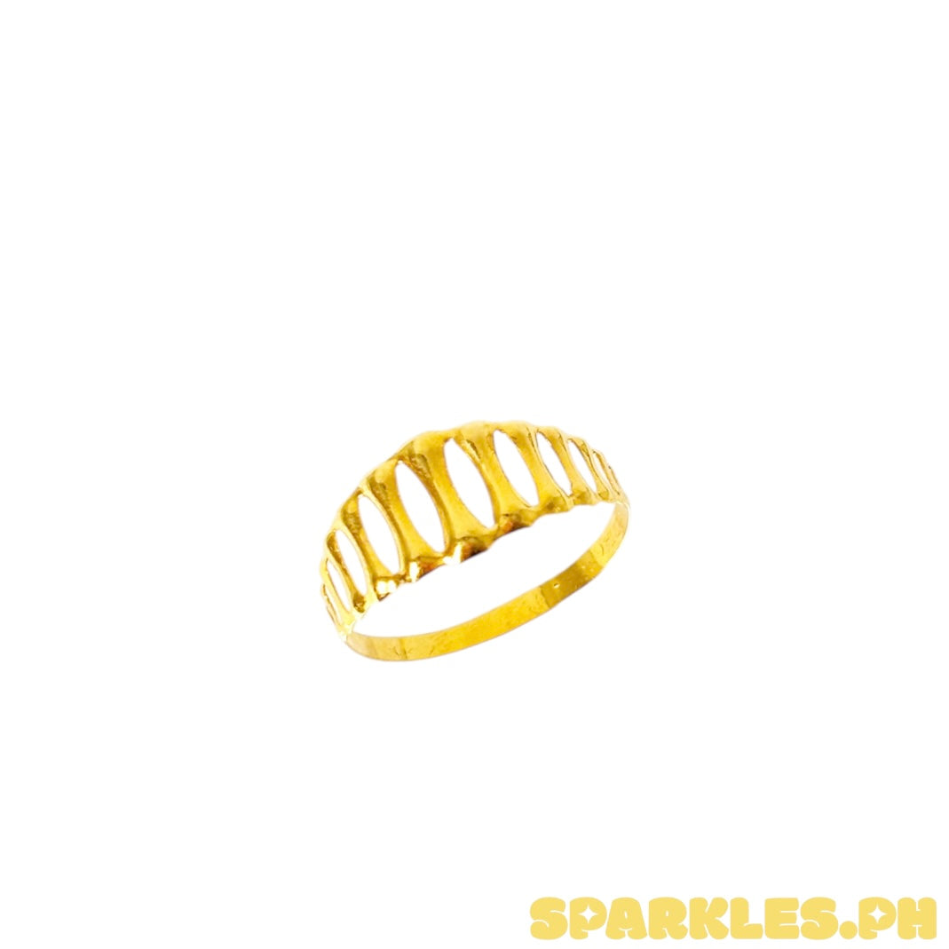 18k Saudi Gold Bamboo ring Pawnable Solid-7