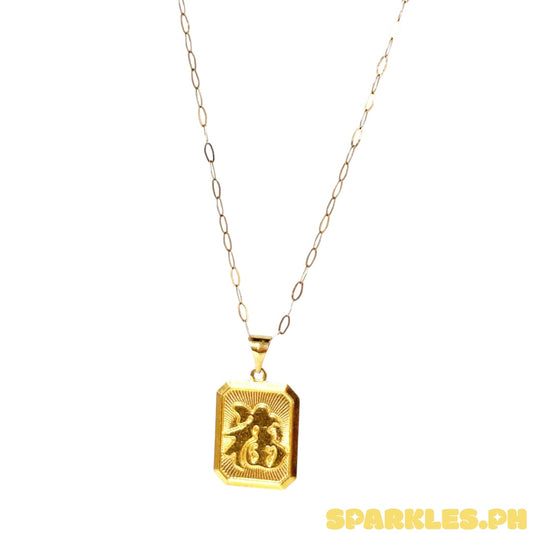 18k saudi gold micro paperclip chain solid pawnable-20' + 18k Saudi Gold Tag Pendant