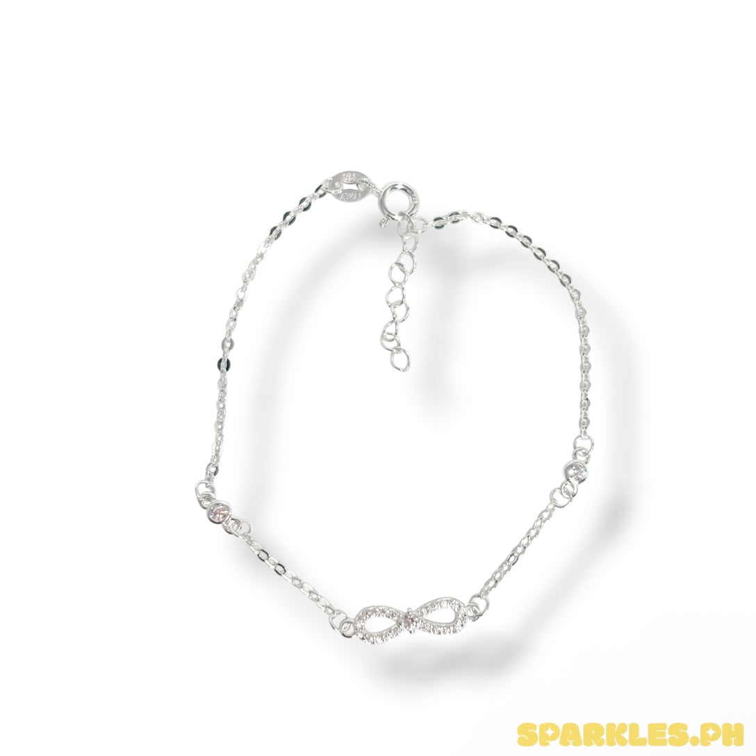 92.5 Sterling Silver - Dainty Infinity Bracelet