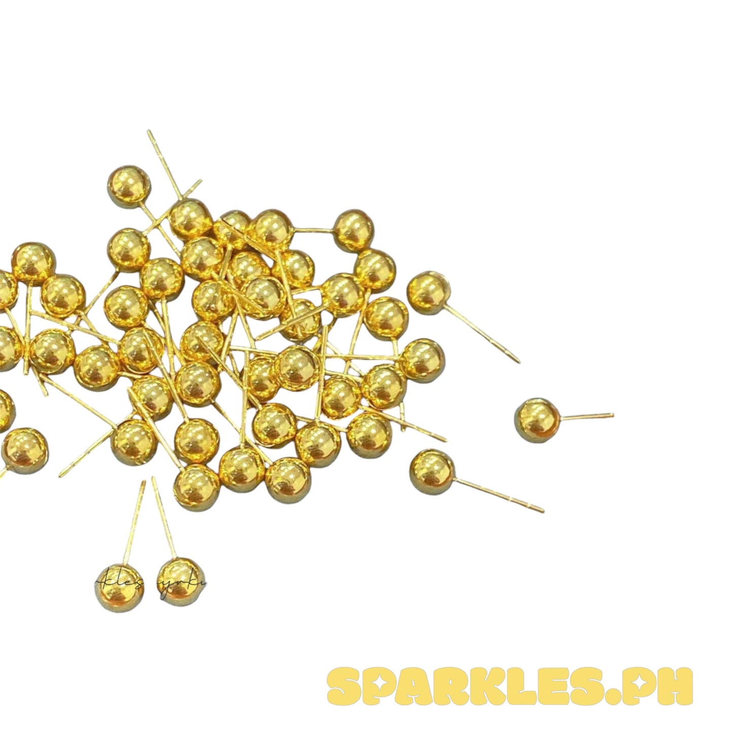 18k Saudi Gold  Ball Earring