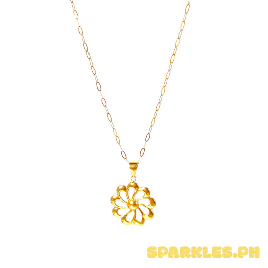 18k saudi gold micro paperclip chain solid pawnable-20'+18K SAUDI GOLD TURBINE FLOWER PAWNABLE LIGHT WEIGHT