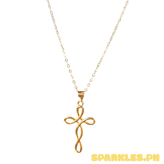 18k Saudi Gold Tauco Chain Level 1 + 18k Saudi Gold Twisted Cross Pendant