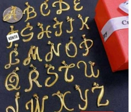 18k Letter Cursive Solid Pendant