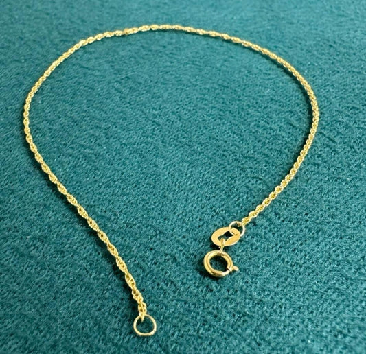 18k Rope Bracelet Saudi Gold Lightweight Only