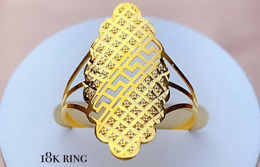 18k  LV Fendi Style Solid Ring