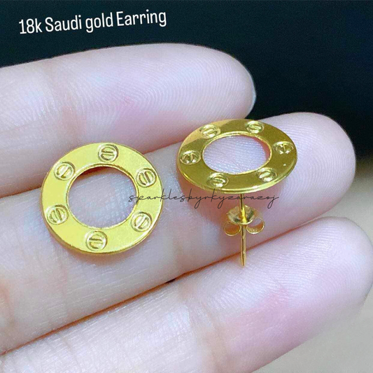 Karkar earrings solid 18k saudi gold