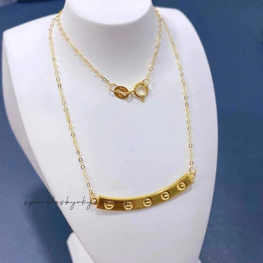 Karkar Smiley Necklace Solid 18k Saudi Gold