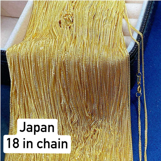 Japan chain 18 inches 18k gold solid