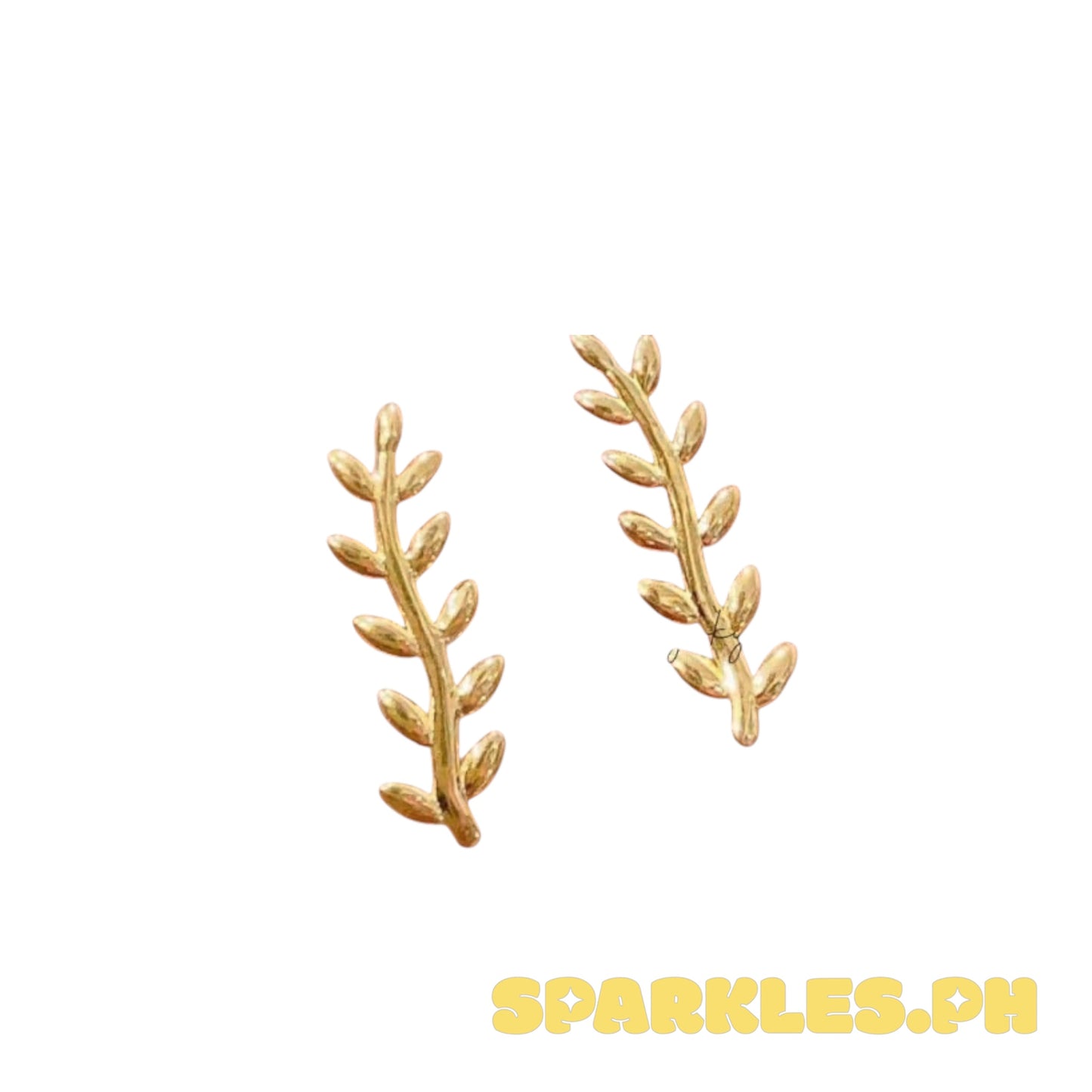 18k Saudi Gold Olive Branch Earring