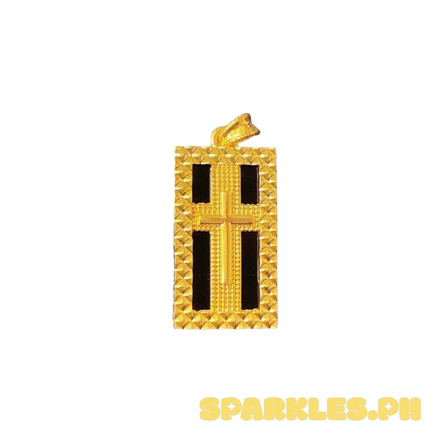 AMPAW/HOLOW 18k Saudi Gold Bar Cross Pendant
