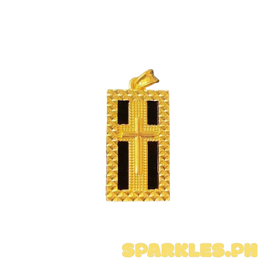 AMPAW/HOLOW 18k Saudi Gold Bar Cross Pendant