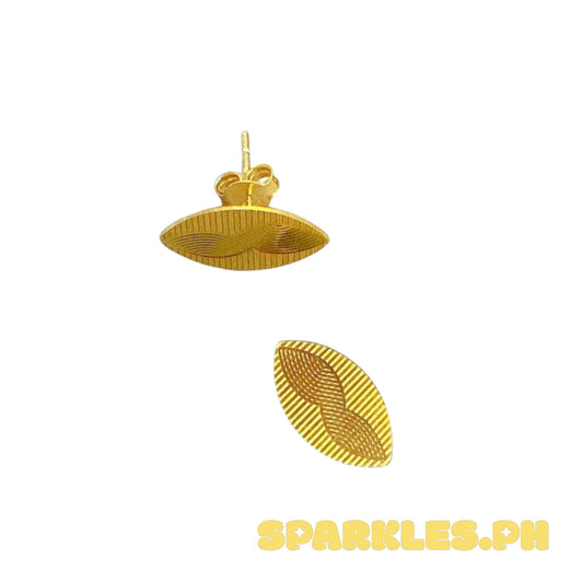 18k Saudi Gold Eye Shape Earring