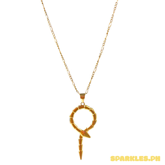 18k Saudi Gold Figaru Chain 20" + 18k Saudi Gold Serpentine Pendant