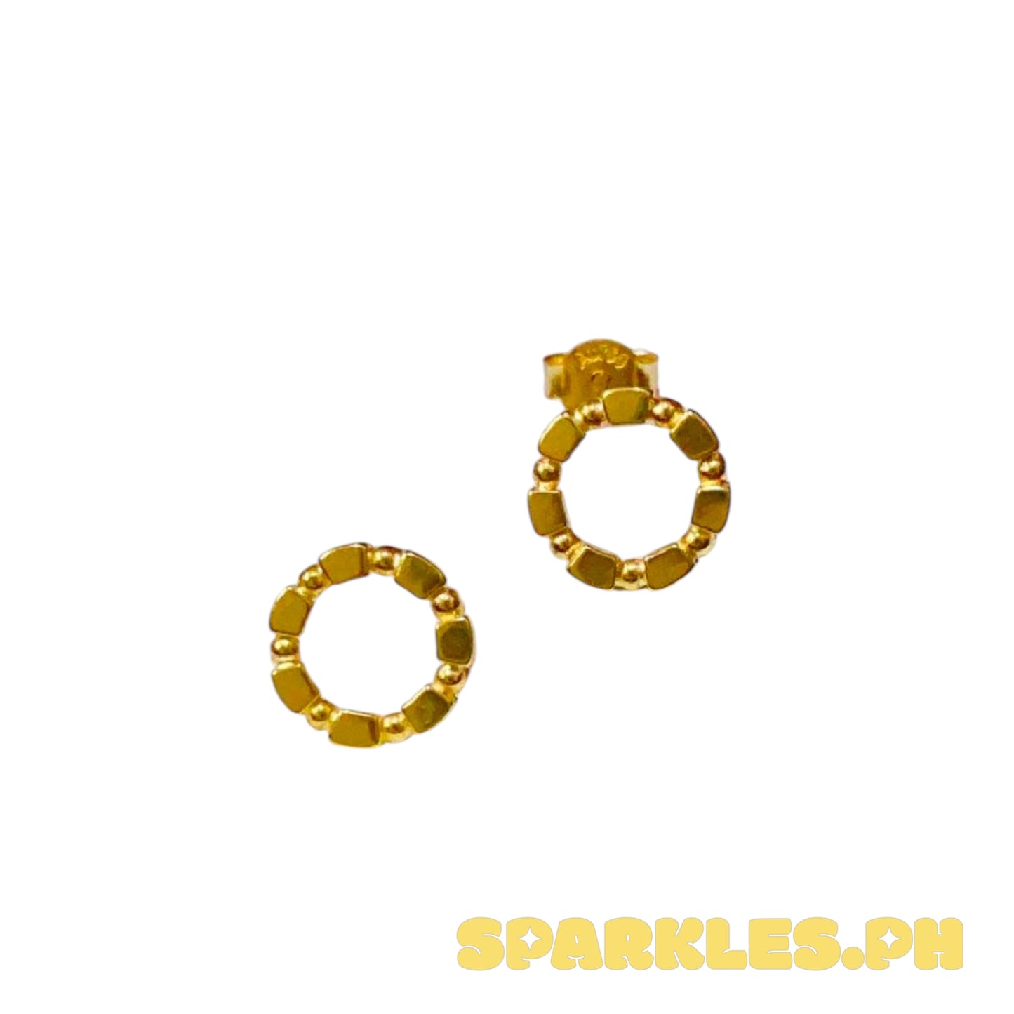 18k Saudi Gold Bubble Hoop Earring