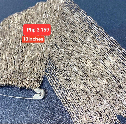 White Gold 18k Paperclip Chain