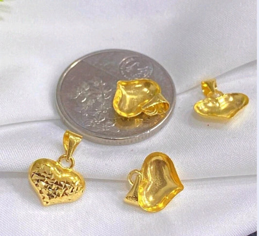 18k Saudi Diacut Heart Open Back Style Pendant