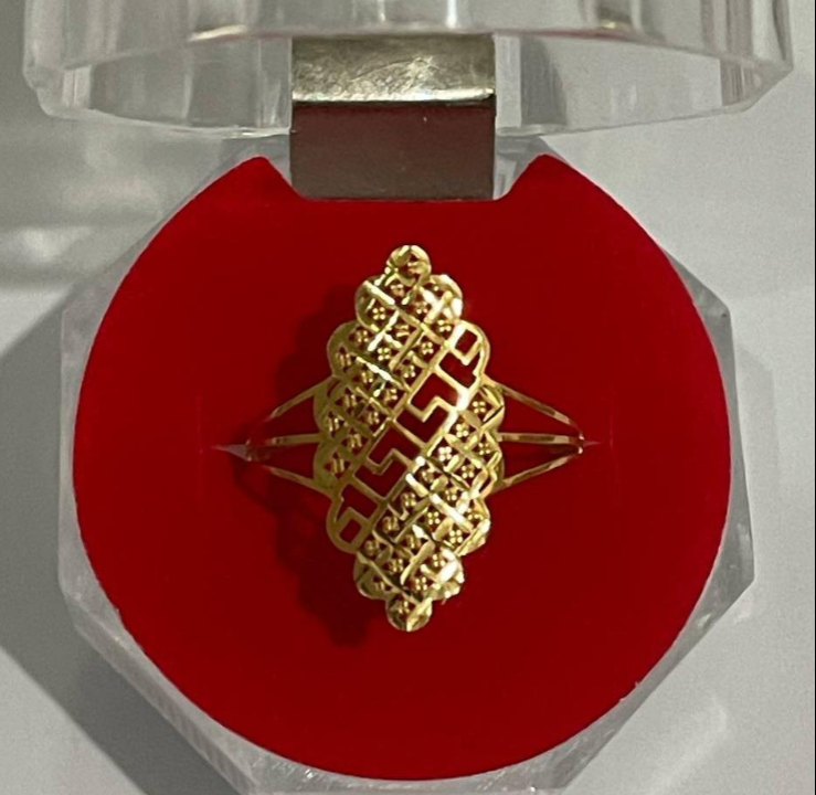 18k Saudi Gold Fenfen Greek Ring - 6