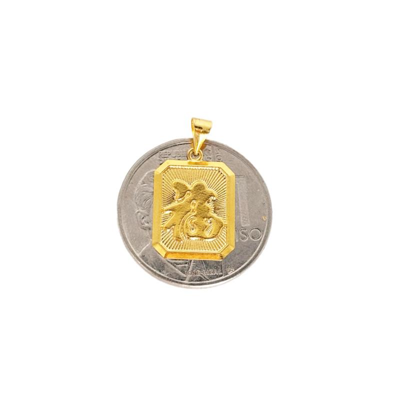 18k Saudi Gold Set Tag Pendant + Big Tauco Chain 18”