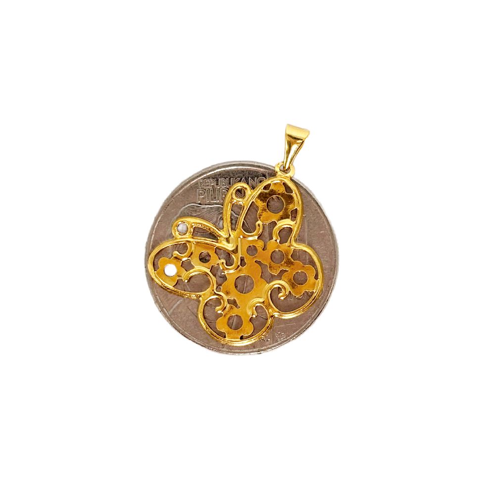 18k Saudi Gold Set Bloom Butterfly + Cadena Chain 22"