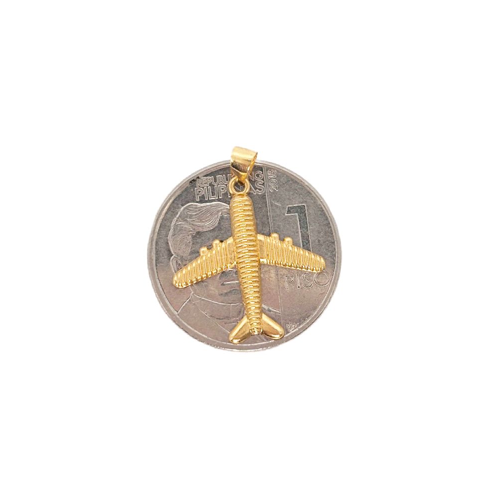 18k Saudi Gold Set Diacut Airplane + Micro Paperclip Makapal 20"