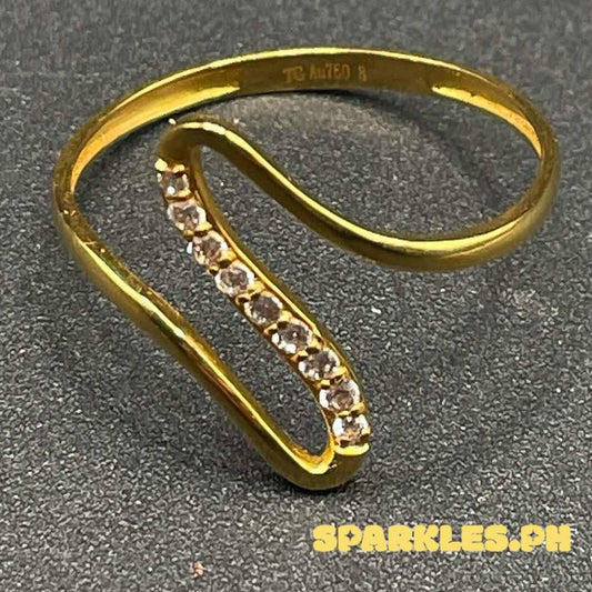 18k Saudi Gold Moissa Wave Ring