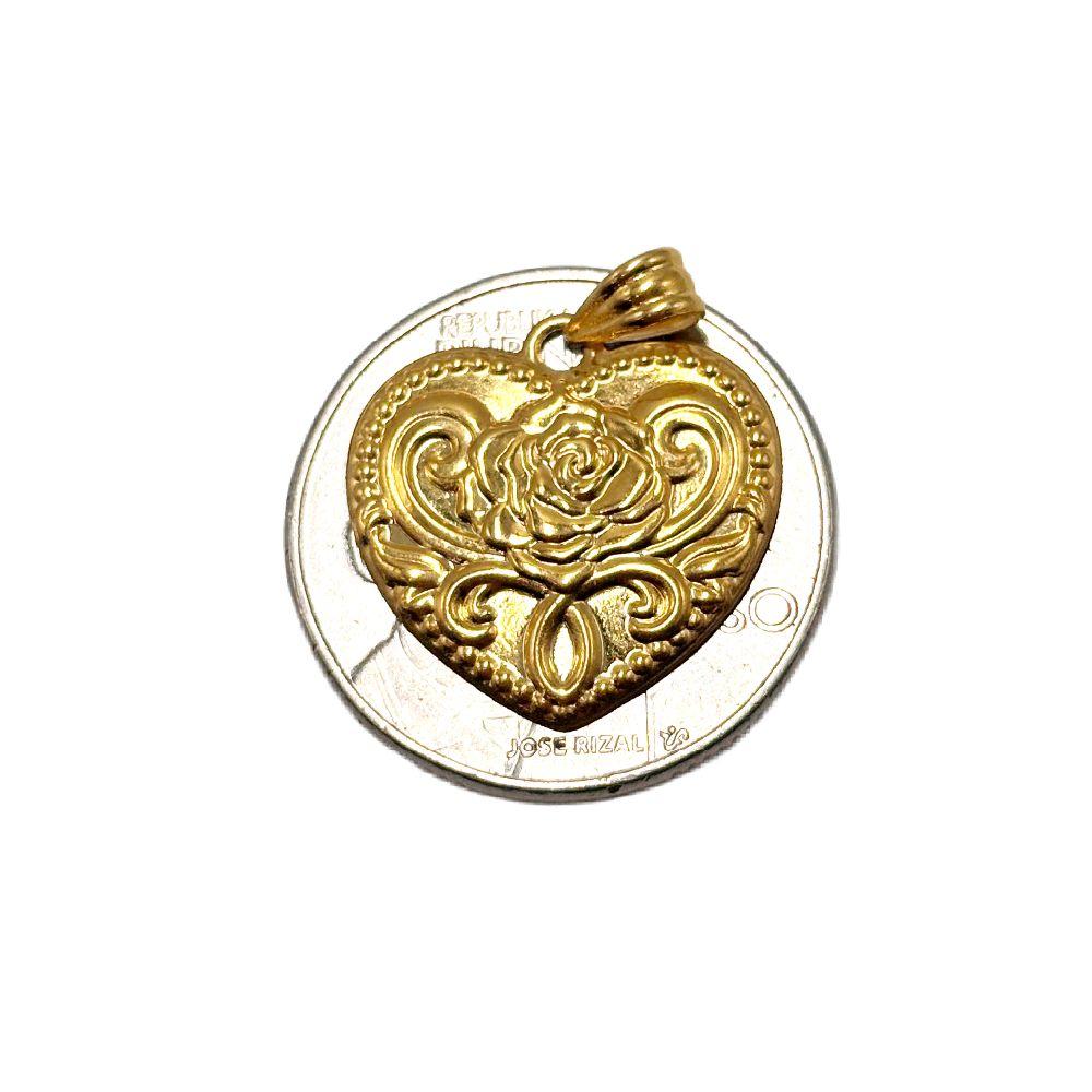 18k Saudi Gold Big Love Rose Pendant - SKU-ZLFEUSA7