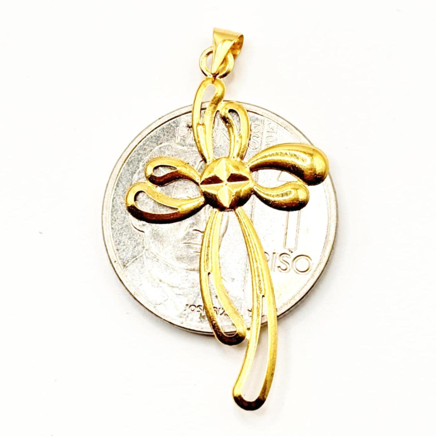 18k Saudi Gold Infinity Cross Pendant - SKU-5HNRIIA7