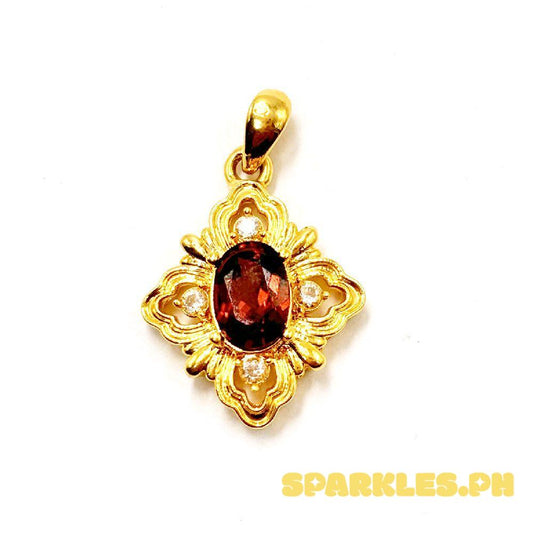 18k Saudi Gold Darna Garnet HOLLOW - SKU-12EO3IWG