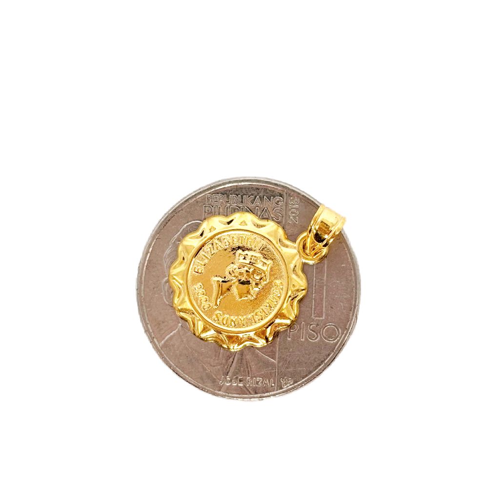 18k Saudi Gold Set Coin Elizabeth + Micro Paperclip Makapal 18"