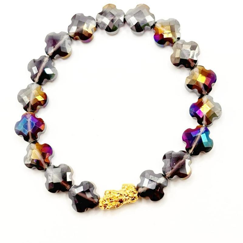 NOT PAWNABLE-18k Saudi Gold Crystal Piyao Bracelet - SKU-CFOMA04G3