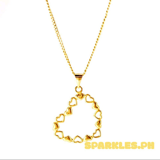 18k Saudi Gold Set HeartString + Cadena Chain 16"