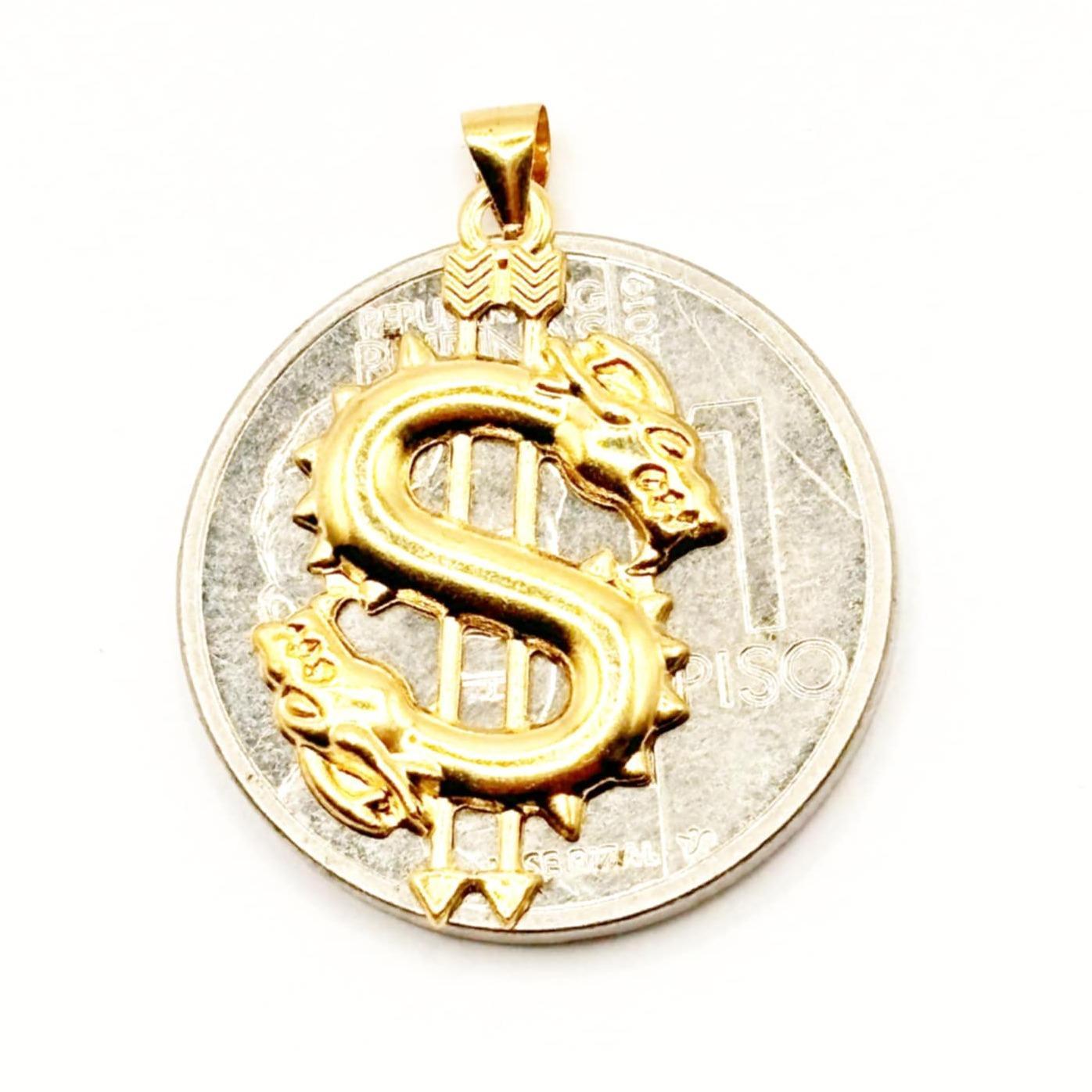 18k Saudi Gold Dollar Pendant - SKU-36DIO149