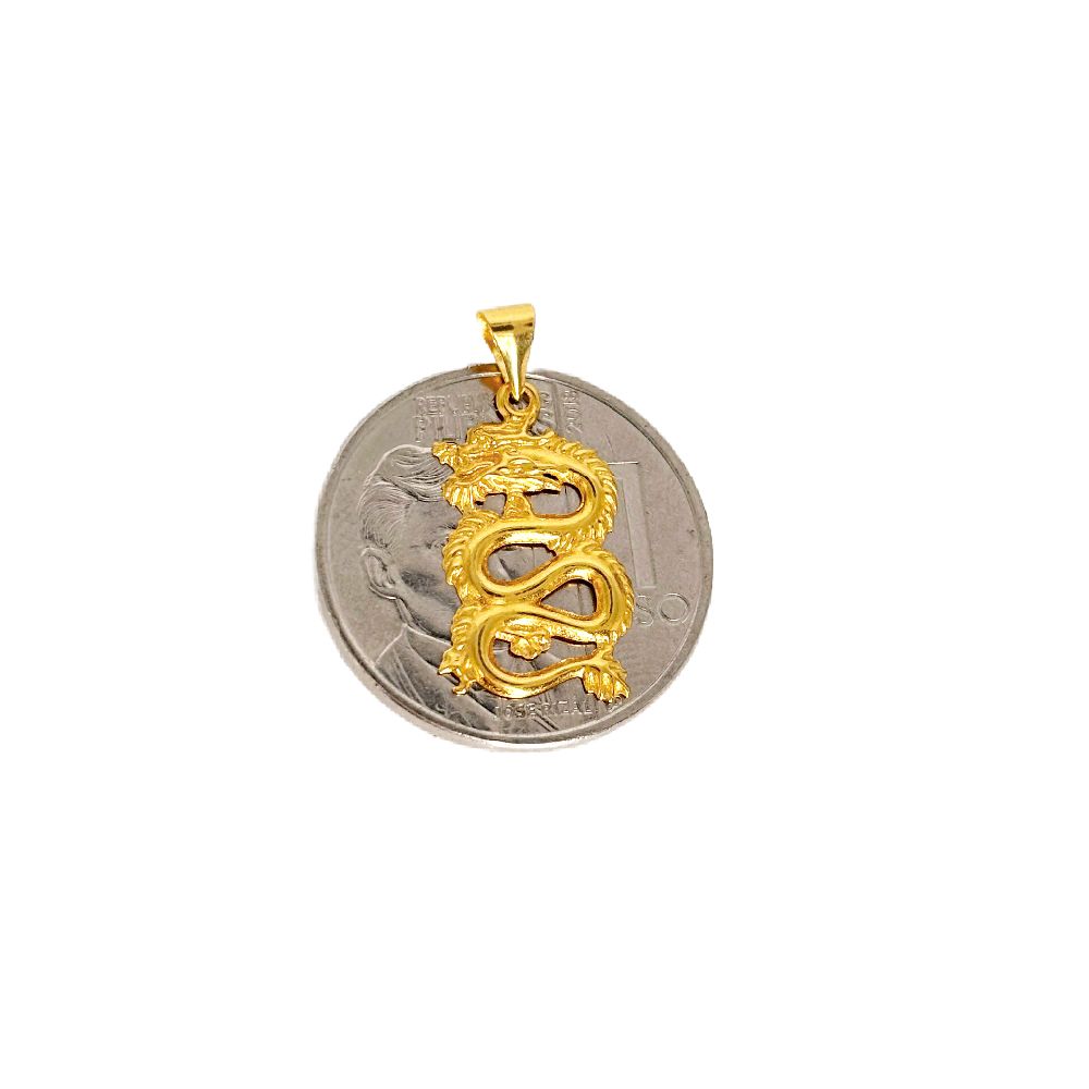 18k Saudi Gold Set Spiral Dragon + Foxtail Chain 18"