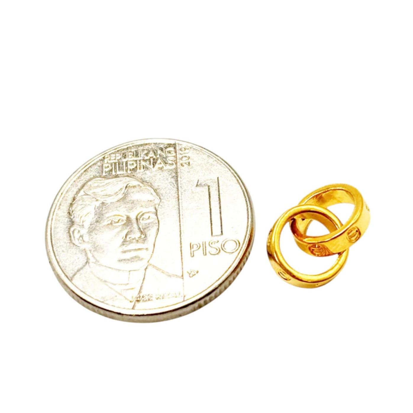 AMPAW/HOLOW 18k Saudi Gold Twin Circle Pendant - SKU-JWCS4TGG