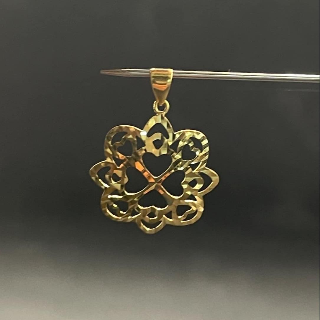 18k Saudi Gold 0.38g per gram Splash Multi Heart Pendant solido Pawnable