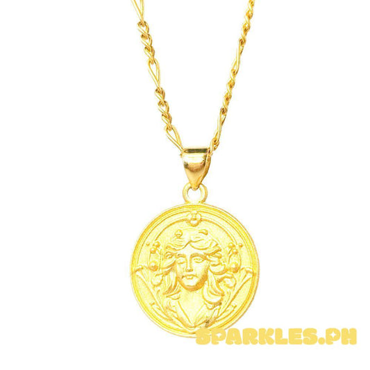 18k Saudi Gold Set Medusa + Figaru Chain 18"