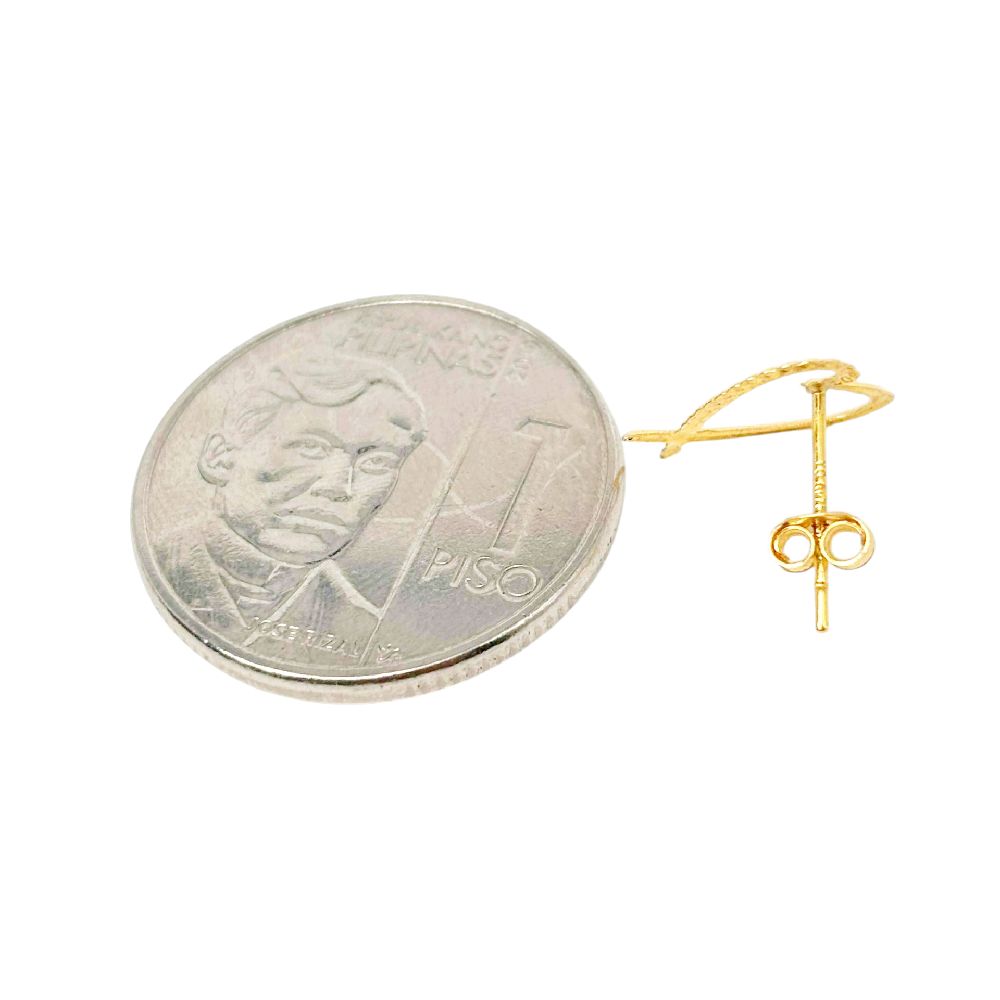 18k Saudi Gold Rope Heart Earring Solid Pawnable - SKU-73K0YPID