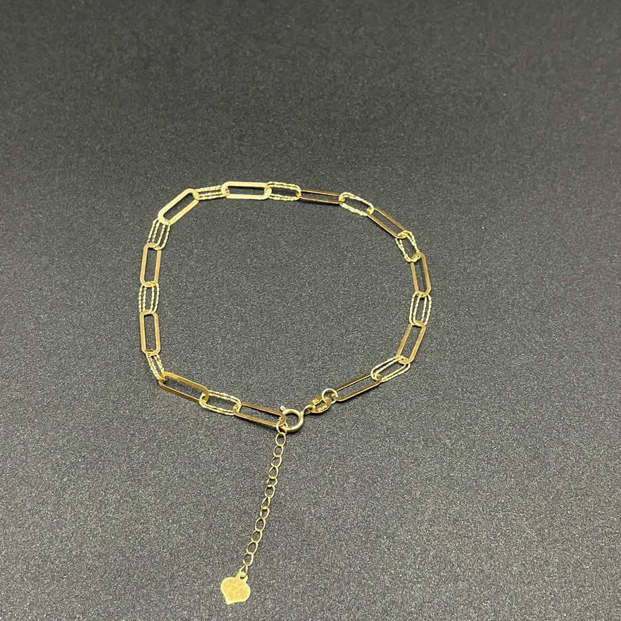 18k Saudi Gold Double Paperclip Bracelet Solid pawnable