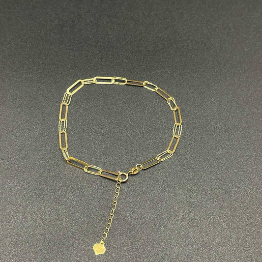 18k Saudi Gold Double Paperclip Bracelet Solid pawnable